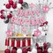 Pink Happy Birthday Balloon Banner – 16” Letter Balloons with 12 Star Foil Balloons, Birthday Party Backdrop Decorations for Women, Men, Boys & Girls (Pink)